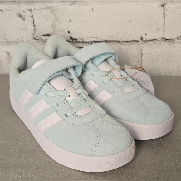 Adidas VL Court 3.0 EL C Kids Light Blue Skate Shoes NWT Size 2.5 - Picture 3 of 15